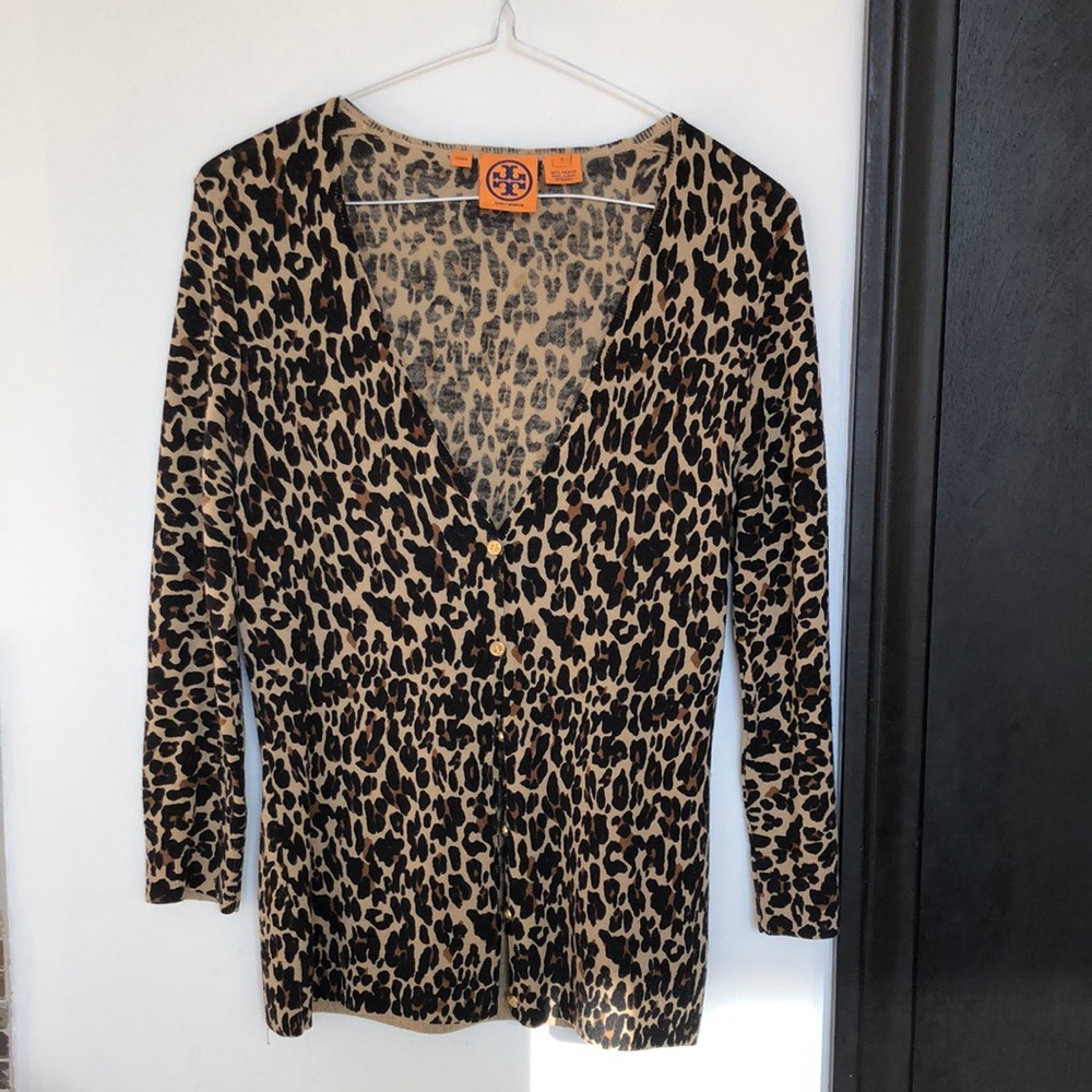 Tory Burch leopard print cardigan